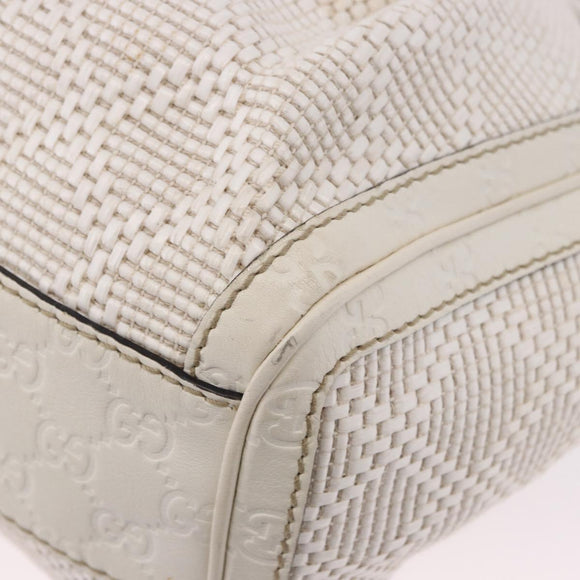 GUCCI GG Canvas Guccissima Tote Bag Leather White Silver 211944 Auth ka5249
