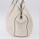 GUCCI GG Canvas Guccissima Tote Bag Leather White Silver 211944 Auth ka5249-4