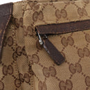 GUCCI GG Canvas Waist bag Beige Silver 28566 Auth ka525-14