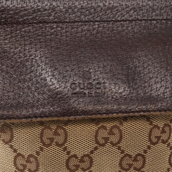 GUCCI GG Canvas Waist bag Beige Silver 28566 Auth ka525