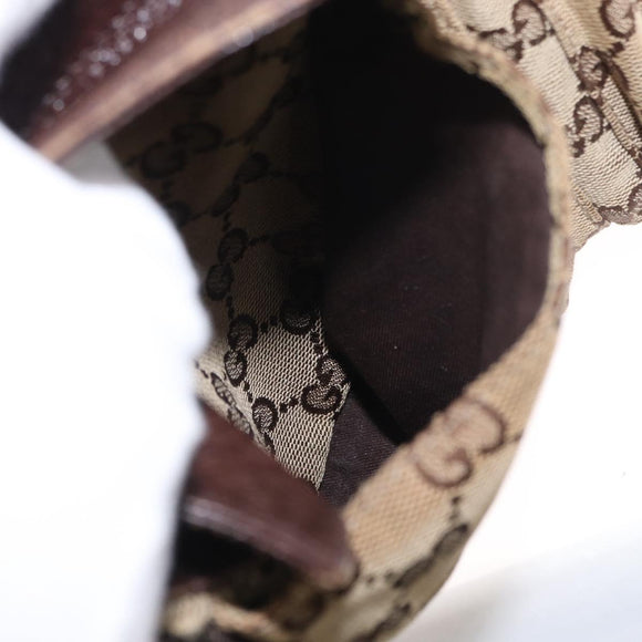 GUCCI GG Canvas Waist bag Beige Silver 28566 Auth ka525