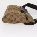 GUCCI GG Canvas Waist bag Beige Silver 28566 Auth ka525-4