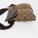 GUCCI GG Canvas Waist bag Beige Silver 28566 Auth ka525-5