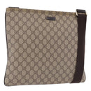 GUCCI GG Supreme Shoulder Bag PVC Beige Gold 201446 Auth ka5250-1