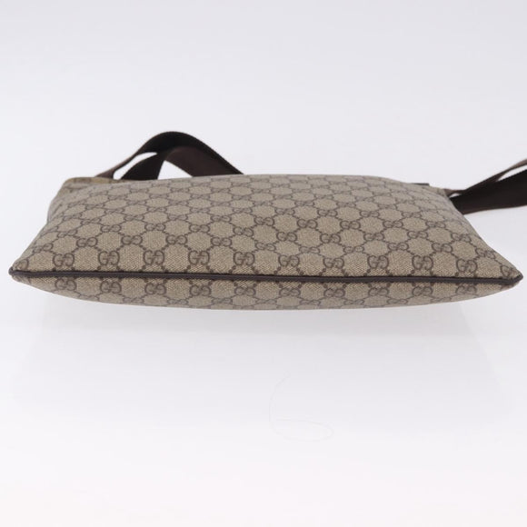 GUCCI GG Supreme Shoulder Bag PVC Beige Gold 201446 Auth ka5250