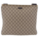 GUCCI GG Supreme Shoulder Bag PVC Beige Gold 201446 Auth ka5250-13