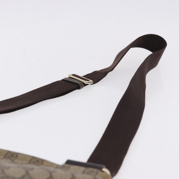 GUCCI GG Supreme Shoulder Bag PVC Beige Gold 201446 Auth ka5250