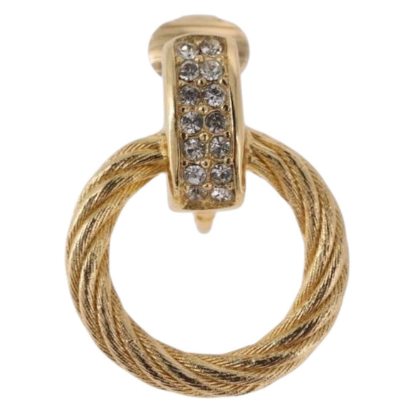 Christian Dior Earring metal Gold Tone Auth ka5252