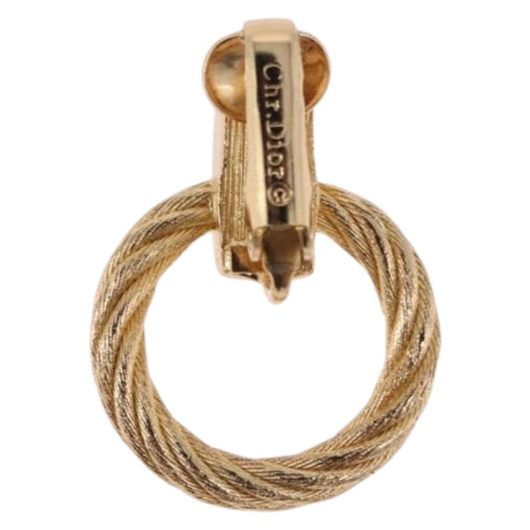 Christian Dior Earring metal Gold Tone Auth ka5252