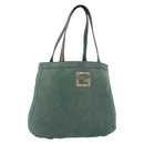 FENDI Hand Bag Leather Green Gold Auth ka5255-1