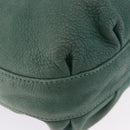 FENDI Hand Bag Leather Green Gold Auth ka5255-10
