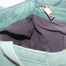 FENDI Hand Bag Leather Green Gold Auth ka5255-22