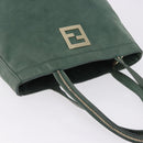 FENDI Hand Bag Leather Green Gold Auth ka5255-7