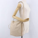 LOEWE Shoulder Bag Leather Ivory Silver Auth ka5256-24