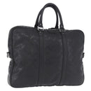 GUCCI GG implementation Business Bag PVC Silver Black 201480 Auth ka5257-1