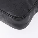 GUCCI GG implementation Business Bag PVC Silver Black 201480 Auth ka5257-14