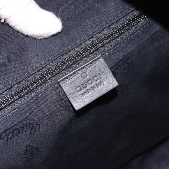 GUCCI GG implementation Business Bag PVC Silver Black 201480 Auth ka5257
