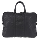GUCCI GG implementation Business Bag PVC Silver Black 201480 Auth ka5257-13