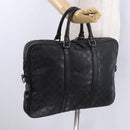 GUCCI GG implementation Business Bag PVC Silver Black 201480 Auth ka5257-23