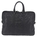 GUCCI GG implementation Business Bag PVC Silver Black 201480 Auth ka5257-2