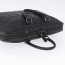 GUCCI GG implementation Business Bag PVC Silver Black 201480 Auth ka5257-6