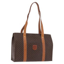 CELINE Macadam Canvas Shoulder Bag PVC Leather Brown Gold Auth ka5258-1