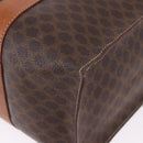 CELINE Macadam Canvas Shoulder Bag PVC Leather Brown Gold Auth ka5258-15
