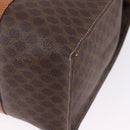 CELINE Macadam Canvas Shoulder Bag PVC Leather Brown Gold Auth ka5258-17