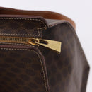 CELINE Macadam Canvas Shoulder Bag PVC Leather Brown Gold Auth ka5258-10