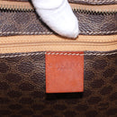 CELINE Macadam Canvas Shoulder Bag PVC Leather Brown Gold Auth ka5258-19