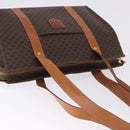 CELINE Macadam Canvas Shoulder Bag PVC Leather Brown Gold Auth ka5258-6