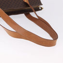 CELINE Macadam Canvas Shoulder Bag PVC Leather Brown Gold Auth ka5258-7