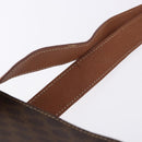 CELINE Macadam Canvas Shoulder Bag PVC Leather Brown Gold Auth ka5258-8