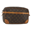 LOUIS VUITTON Monogram Compiegne 28 Clutch Bag M51845 LV Auth ka526-1