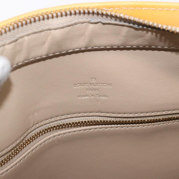 LOUIS VUITTON Monogram Vernis Houston Hand Bag Beige M91004 LV Auth ka5263