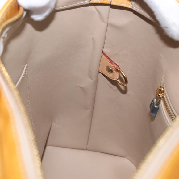 LOUIS VUITTON Monogram Vernis Houston Hand Bag Beige M91004 LV Auth ka5263