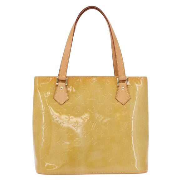 LOUIS VUITTON Monogram Vernis Houston Hand Bag Beige M91004 LV Auth ka5263