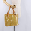 LOUIS VUITTON Monogram Vernis Houston Hand Bag Beige M91004 LV Auth ka5263-23