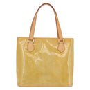 LOUIS VUITTON Monogram Vernis Houston Hand Bag Beige M91004 LV Auth ka5263-2