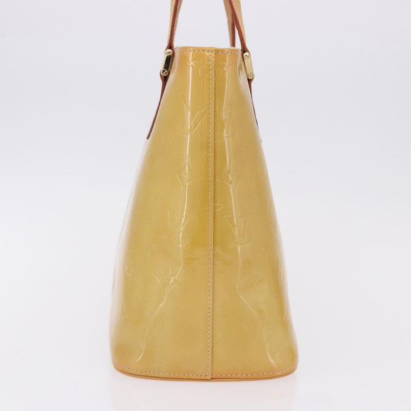 LOUIS VUITTON Monogram Vernis Houston Hand Bag Beige M91004 LV Auth ka5263