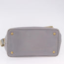 PRADA Canapa PM Hand Bag Canvas 2way Gray Gold Auth ka5264-5
