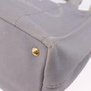 PRADA Canapa PM Hand Bag Canvas 2way Gray Gold Auth ka5264-15