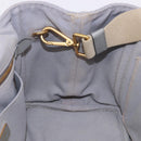 PRADA Canapa PM Hand Bag Canvas 2way Gray Gold Auth ka5264-20