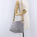 PRADA Canapa PM Hand Bag Canvas 2way Gray Gold Auth ka5264-24