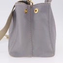 PRADA Canapa PM Hand Bag Canvas 2way Gray Gold Auth ka5264-3