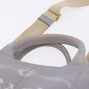 PRADA Canapa PM Hand Bag Canvas 2way Gray Gold Auth ka5264-8