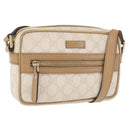 GUCCI GG Supreme Shoulder Bag PVC White Gold 201447 Auth ka5265-1