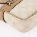 GUCCI GG Supreme Shoulder Bag PVC White Gold 201447 Auth ka5265-15