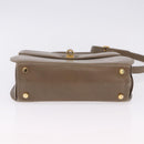 Salvatore Ferragamo Gancini Hand Bag Leather 2way Brown Gold Auth ka5266-5