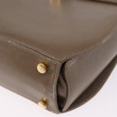 Salvatore Ferragamo Gancini Hand Bag Leather 2way Brown Gold Auth ka5266-16